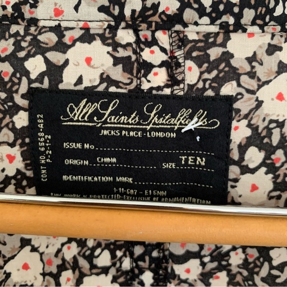 All Saints RARE Y2K Spitalfields Ditzy Ezra Floral Parachute Skirt Dress Size 10 - Picture 11 of 11